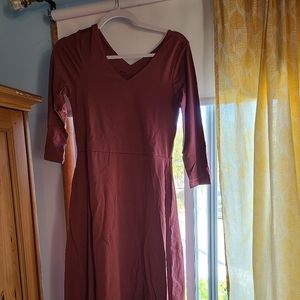 Brand new never warn burgundy organic cotton dress size M